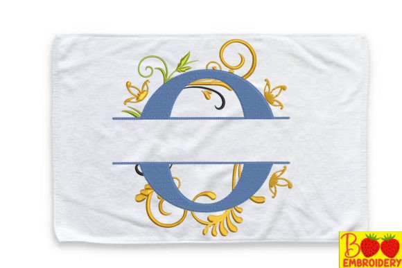 Floral Letter O Embroidery Design