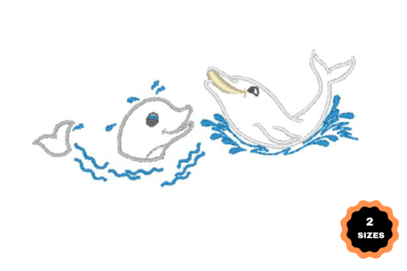 Pretty Dolphins Embroidery Design