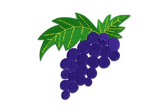 Purple Grapes Embroidery Design