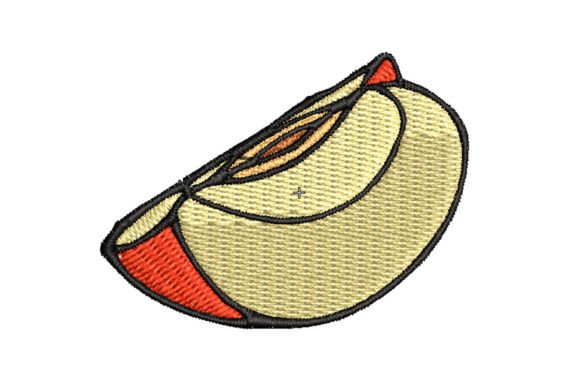Sliced Apple Embroidery Design